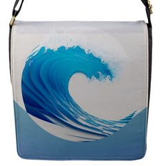 Wave Tsunami Tidal Wave Ocean Sea Water Flap Closure Messenger Bag (s) by uniart180623