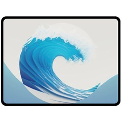 Wave Tsunami Tidal Wave Ocean Sea Water Two Sides Fleece Blanket (large) by uniart180623