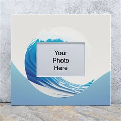 Wave Tsunami Tidal Wave Ocean Sea Water White Wall Photo Frame 5  X 7  by uniart180623