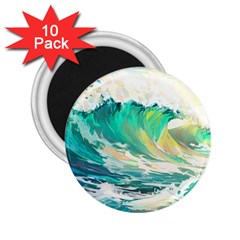 Waves Ocean Sea Tsunami Nautical Painting 2 25  Magnets (10 Pack)  by uniart180623