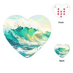 Waves Ocean Sea Tsunami Nautical Painting Playing Cards Single Design (heart) by uniart180623