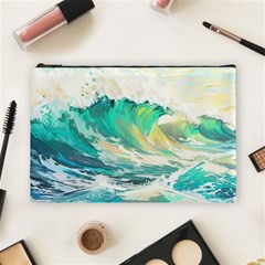 Waves Ocean Sea Tsunami Nautical Painting Cosmetic Bag (large) by uniart180623