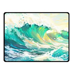 Waves Ocean Sea Tsunami Nautical Painting Fleece Blanket (small) by uniart180623