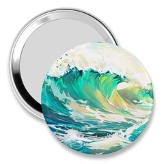 Waves Ocean Sea Tsunami Nautical Painting 3  Handbag Mirrors by uniart180623