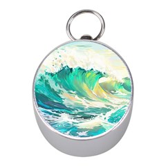 Waves Ocean Sea Tsunami Nautical Painting Mini Silver Compasses by uniart180623