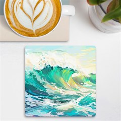 Waves Ocean Sea Tsunami Nautical Painting Uv Print Square Tile Coaster  by uniart180623