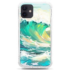 Waves Ocean Sea Tsunami Nautical Painting Iphone 12 Mini Tpu Uv Print Case	 by uniart180623