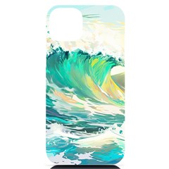 Waves Ocean Sea Tsunami Nautical Painting Iphone 14 Plus Black Uv Print Case by uniart180623