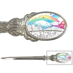 Rainbow Fun Cute Minimal Doodle Drawing Letter Opener by uniart180623