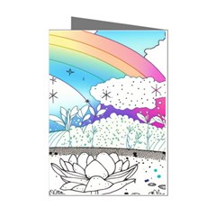 Rainbow Fun Cute Minimal Doodle Drawing Mini Greeting Cards (pkg Of 8)