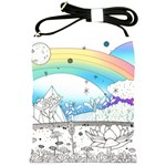 Rainbow Fun Cute Minimal Doodle Drawing Shoulder Sling Bag Front