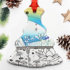 Rainbow Fun Cute Minimal Doodle Drawing Ornament (christmas Tree) 