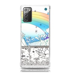 Rainbow Fun Cute Minimal Doodle Drawing Samsung Galaxy Note 20 Tpu Uv Case by uniart180623