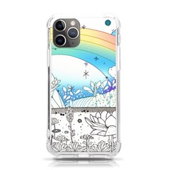 Rainbow Fun Cute Minimal Doodle Drawing Iphone 11 Pro 5 8 Inch Tpu Uv Print Case by uniart180623