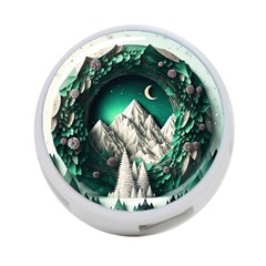 Christmas Wreath Winter Mountains Snow Stars Moon 4-port Usb Hub (one Side)