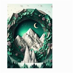 Christmas Wreath Winter Mountains Snow Stars Moon Large Garden Flag (two Sides)