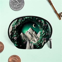 Christmas Wreath Winter Mountains Snow Stars Moon Accessory Pouch (small)