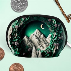 Christmas Wreath Winter Mountains Snow Stars Moon Accessory Pouch (medium)