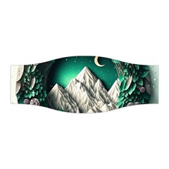 Christmas Wreath Winter Mountains Snow Stars Moon Stretchable Headband by uniart180623