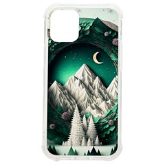 Christmas Wreath Winter Mountains Snow Stars Moon Iphone 12 Mini Tpu Uv Print Case	