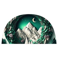 Christmas Wreath Winter Mountains Snow Stars Moon Anti Scalding Pot Cap