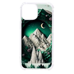 Christmas Wreath Winter Mountains Snow Stars Moon Iphone 13 Mini Tpu Uv Print Case