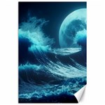 Moonlight High Tide Storm Tsunami Waves Ocean Sea Canvas 24  x 36  23.35 x34.74  Canvas - 1