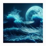 Moonlight High Tide Storm Tsunami Waves Ocean Sea Medium Glasses Cloth (2 Sides) Front