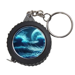 Moonlight High Tide Storm Tsunami Waves Ocean Sea Measuring Tape by uniart180623