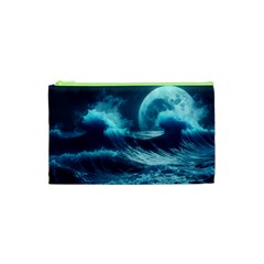 Moonlight High Tide Storm Tsunami Waves Ocean Sea Cosmetic Bag (xs) by uniart180623