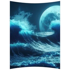 Moonlight High Tide Storm Tsunami Waves Ocean Sea Back Support Cushion by uniart180623