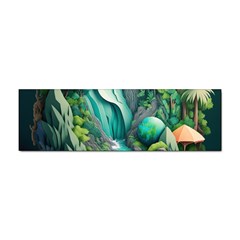 Waterfall Jungle Nature Paper Craft Trees Tropical Sticker (bumper) by uniart180623