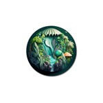 Waterfall Jungle Nature Paper Craft Trees Tropical Golf Ball Marker (4 pack) Front