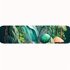 Waterfall Jungle Nature Paper Craft Trees Tropical Large Bar Mat by uniart180623