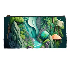 Waterfall Jungle Nature Paper Craft Trees Tropical Pencil Case by uniart180623