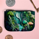 Waterfall Jungle Nature Paper Craft Trees Tropical Mini Coin Purse Front