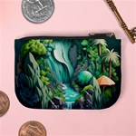 Waterfall Jungle Nature Paper Craft Trees Tropical Mini Coin Purse Back