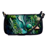 Waterfall Jungle Nature Paper Craft Trees Tropical Shoulder Clutch Bag Front