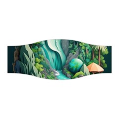 Waterfall Jungle Nature Paper Craft Trees Tropical Stretchable Headband by uniart180623