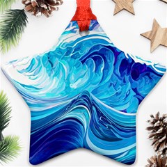 Tsunami Waves Ocean Sea Nautical Nature Water Ornament (star)