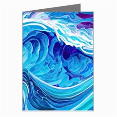 Tsunami Waves Ocean Sea Nautical Nature Water Greeting Card by uniart180623