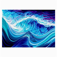 Tsunami Waves Ocean Sea Nautical Nature Water Large Glasses Cloth (2 Sides) by uniart180623