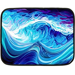 Tsunami Waves Ocean Sea Nautical Nature Water Two Sides Fleece Blanket (mini) by uniart180623