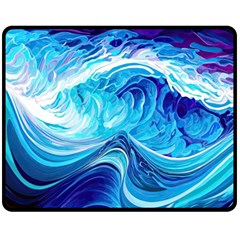 Tsunami Waves Ocean Sea Nautical Nature Water Fleece Blanket (medium) by uniart180623