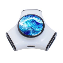 Tsunami Waves Ocean Sea Nautical Nature Water 3-port Usb Hub by uniart180623