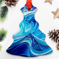 Tsunami Waves Ocean Sea Nautical Nature Water Christmas Tree Ornament (two Sides)