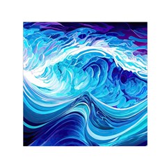 Tsunami Waves Ocean Sea Nautical Nature Water Square Satin Scarf (30  X 30 ) by uniart180623