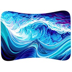 Tsunami Waves Ocean Sea Nautical Nature Water Velour Seat Head Rest Cushion by uniart180623