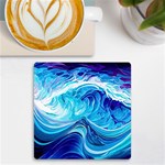 Tsunami Waves Ocean Sea Nautical Nature Water UV Print Square Tile Coaster  Front