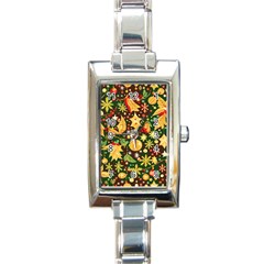 Christmas Pattern Rectangle Italian Charm Watch